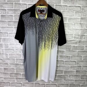 Jamie Sadock Black & Yellow Performance Golf & Tennis Polo Mens 2XL Stretch